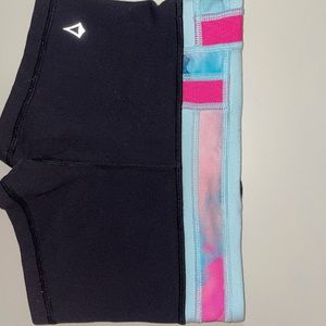 Ivivva Reversible Run Shorts - Black & Black with Pink/Blue, Size 7